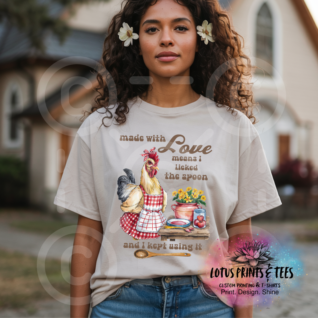 Made with Love Spoon Custom Graphic Top