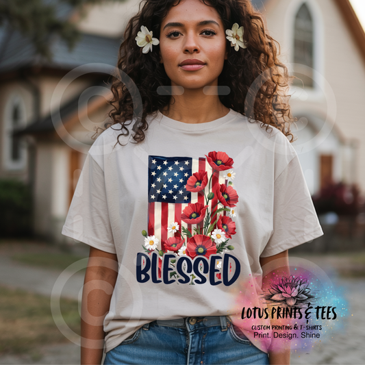 Blessed Poppy Flag Custom Graphic Top