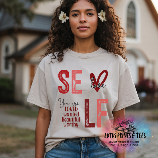 Self Love Block Letter Custom Graphic Top