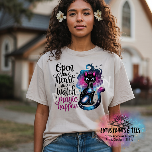 Open Your Heart Watch Magic Happen Custom Graphic Top