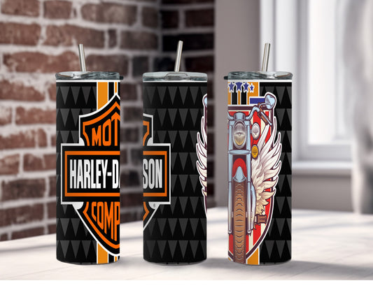 HD Logo & Bike - Custom 20oz Sublimated Tumbler – Made to Order
