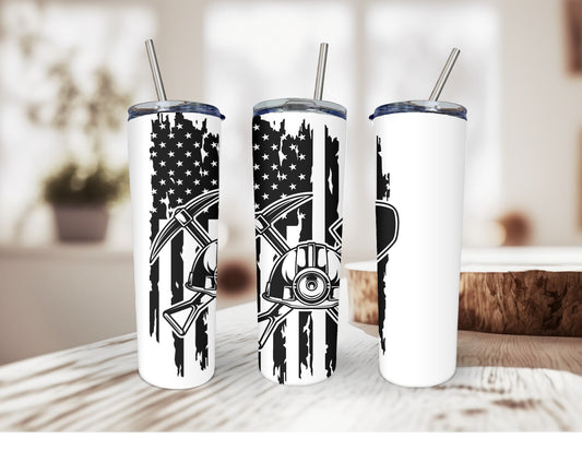 Firefighter Flag Helmet - Custom 20oz Sublimated Tumbler – Made to Order