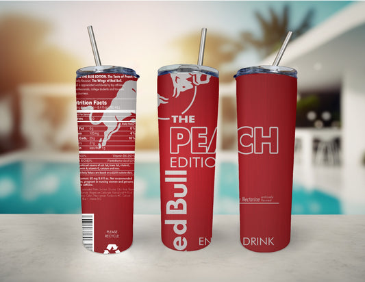 Peach Edition Energy Drink - Custom 20oz Sublimated Tumbler – Made to Order