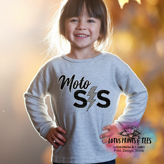 Moto Sis Bolt Custom Graphic Top