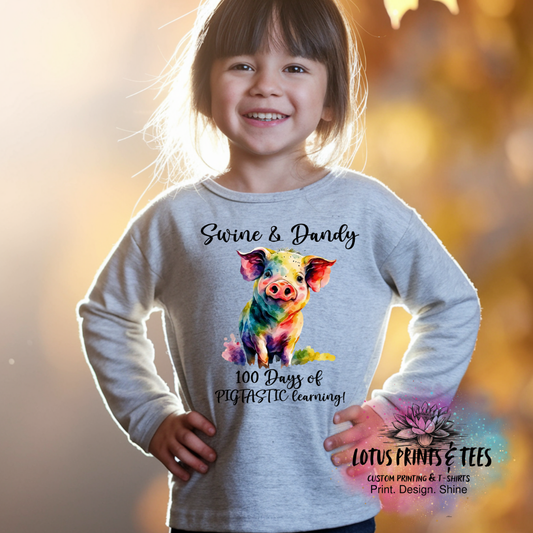 Swine & Dandy 100 Days Custom Graphic Top