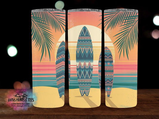 Surf Sunset  - Custom 20oz Sublimated Tumbler – Made to Order
