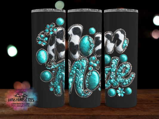 Turquoise Mom Mode  - Custom 20oz Sublimated Tumbler – Made to Order