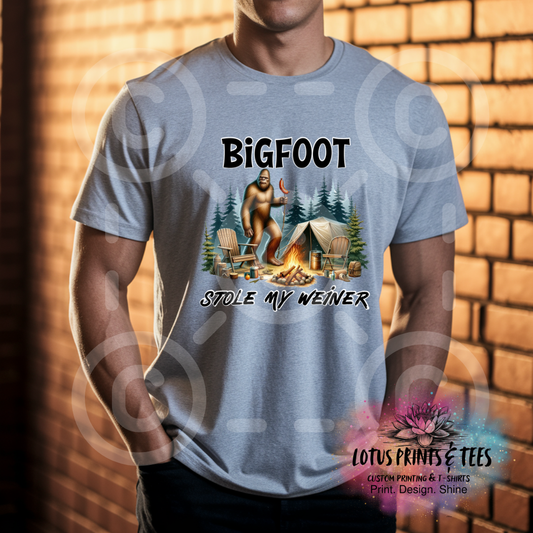 Bigfoot Stole My Weiner Custom Graphic Top
