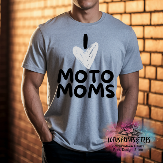 I Heart Moto Moms Black Custom Graphic Top