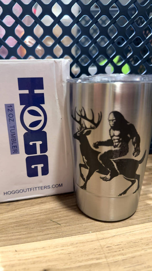 Bigfoot Deer 12oz Stainless Steel Tumbler