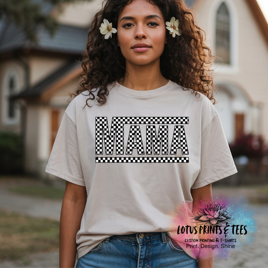 Checkered Mama Custom Graphic Top