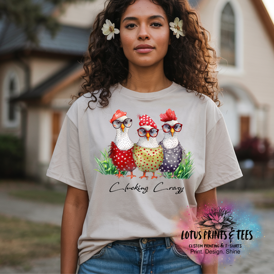 Clucking Crazy Chickens Custom Graphic Top