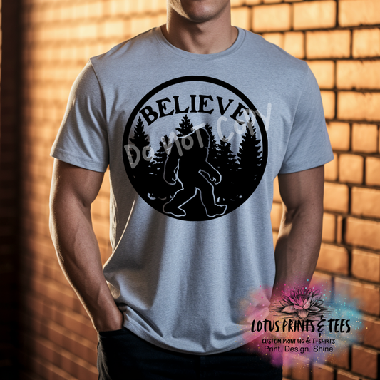 Believe Bigfoot Graphic Top