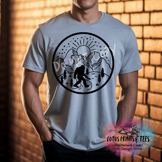 Bigfoot Mountain Scene Graphic Top