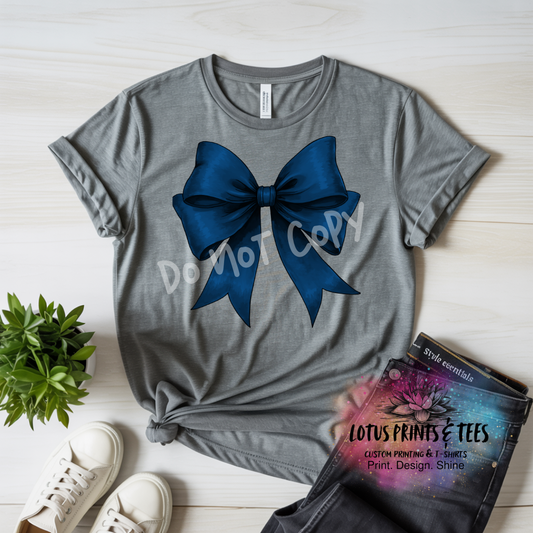 Blue Bow Graphic Top