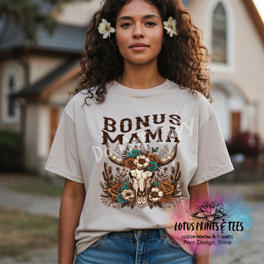 Bonus Mama Cow Skull Graphic Top