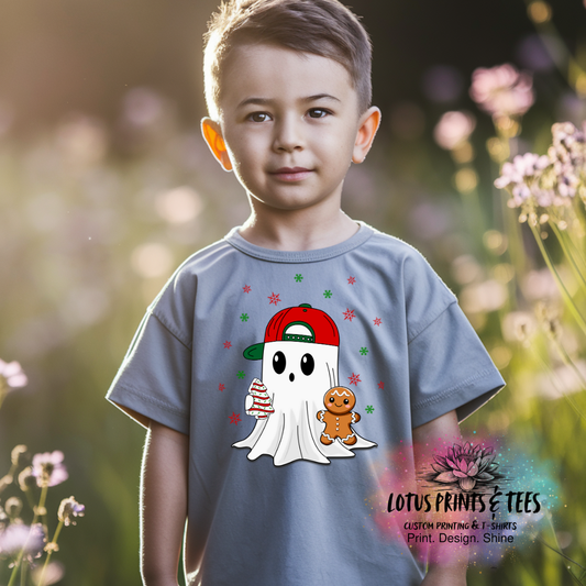 Boy Christmas Ghost Graphic Top