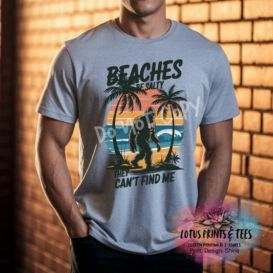 Beaches Are Salty Custom Graphic Top