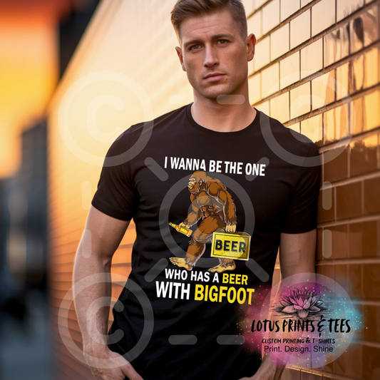Beer with Bigfoot Custom Graphic Top