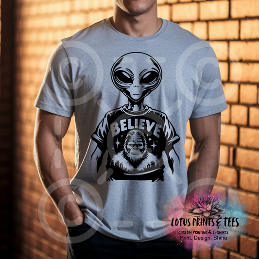 Believe Alien Custom Graphic Top