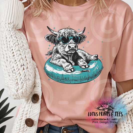 Chillin' Highland Cow Tube Custom Graphic Top