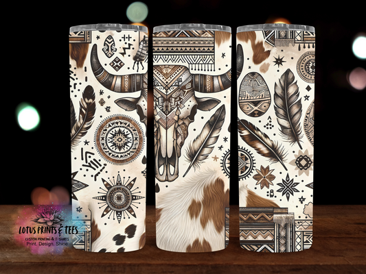 Boho Skull Western - Custom 20oz Sublimated Tumbler β Made to Order