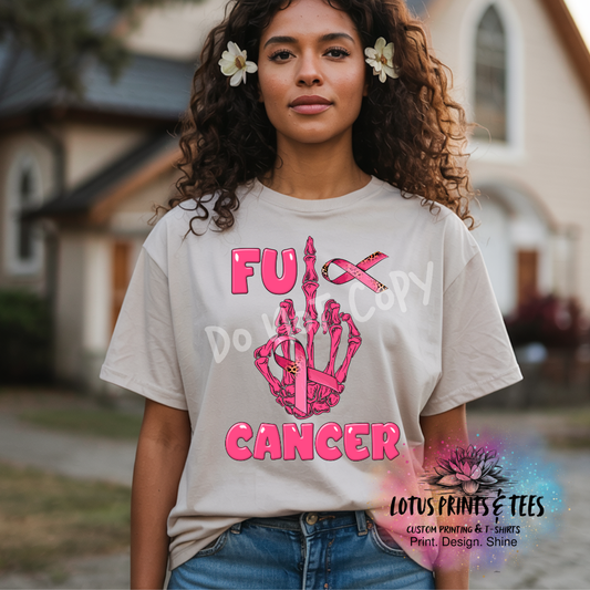 Fu Cancer Middle Finger Graphic Top