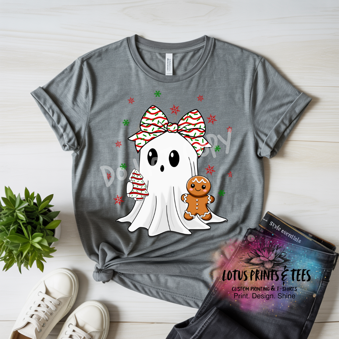Girly Christmas Ghost Graphic Top