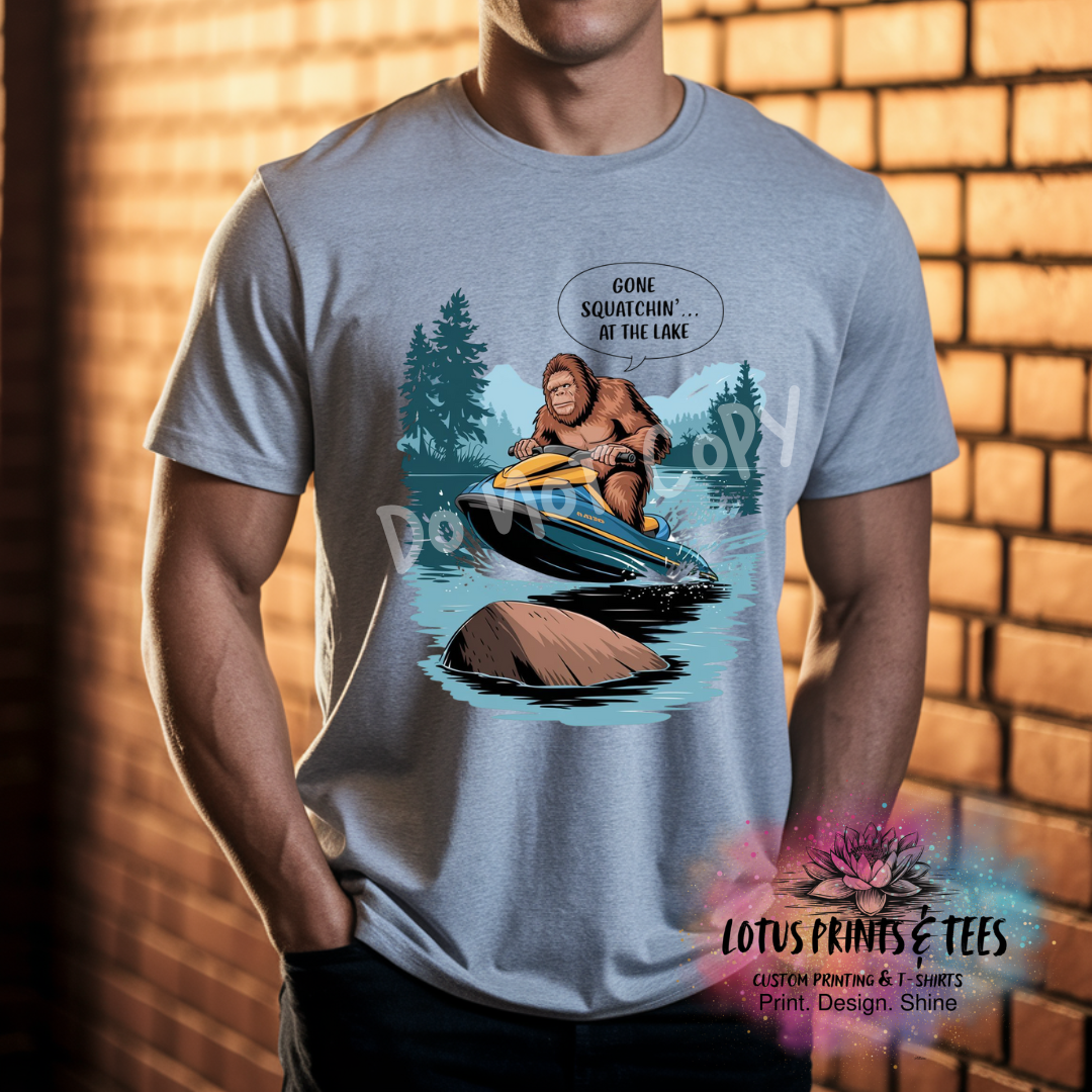 Gone Squatchin at the Lake Custom Graphic Top