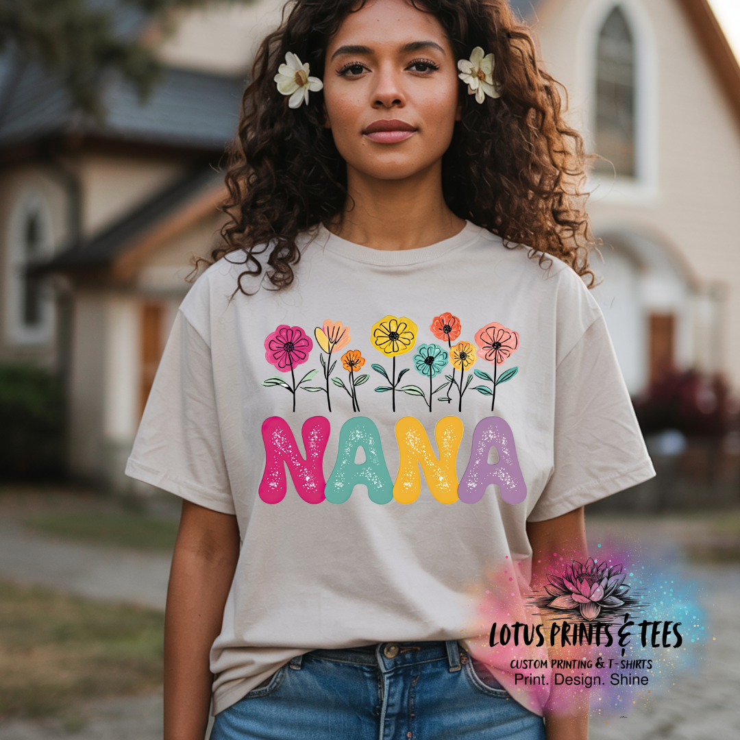 Floral Names Collection Custom Graphic Top (Leave a Note With Your Choice)