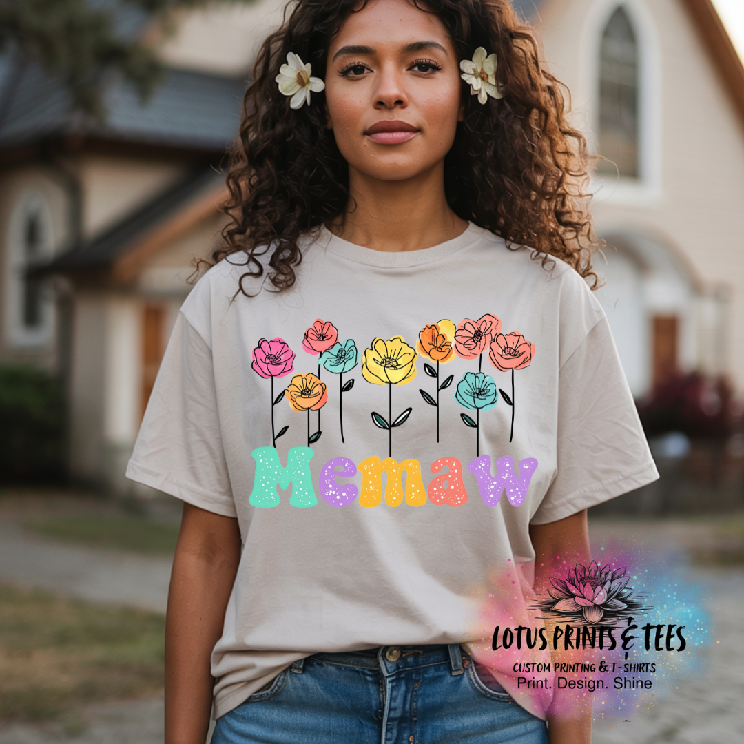 Floral Names Collection Custom Graphic Top (Leave a Note With Your Choice)