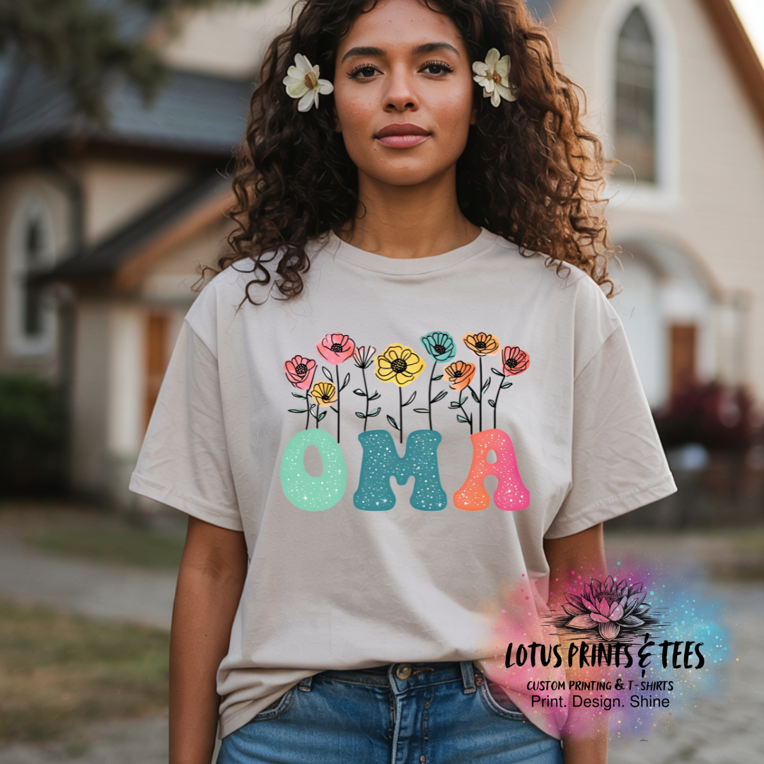 Floral Names Collection Custom Graphic Top (Leave a Note With Your Choice)