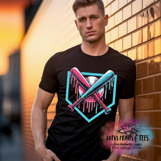 Dripping Bats Softball Custom Graphic Top