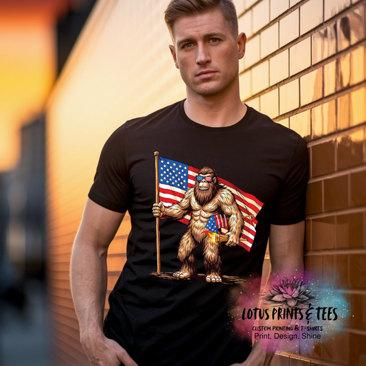 Patriotic Bigfoot Custom Graphic Top