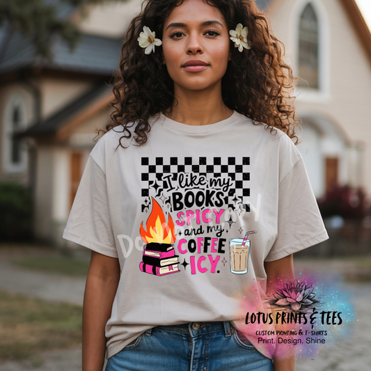Books Spicy Coffee Icy Custom Graphic Top