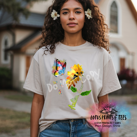 Autism Awareness Sunflower Custom Graphic Top