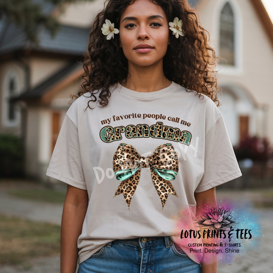 Cheetah Bow Collections with Names Custom Graphic Top