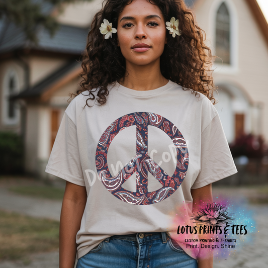 RWB Paisley Peace Custom Graphic Top