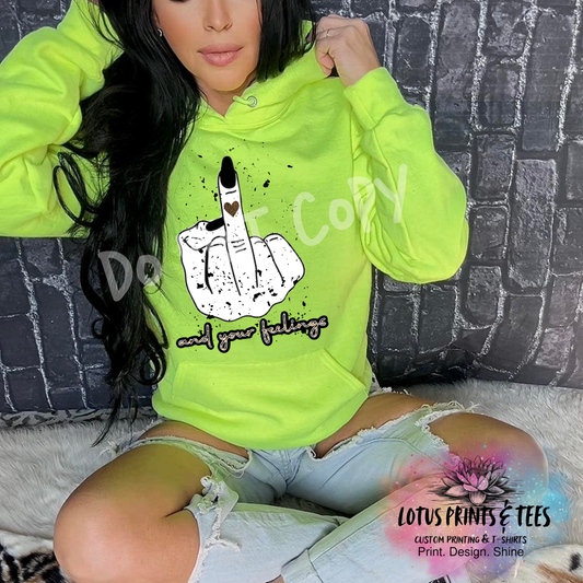 Middle Finger And Your Feelings Graphic Top