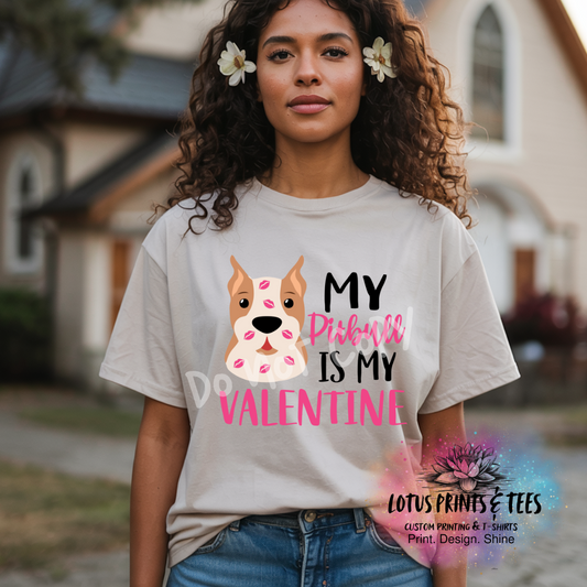 MY PITBULL IS MY VALENTINE Custom Graphic Top