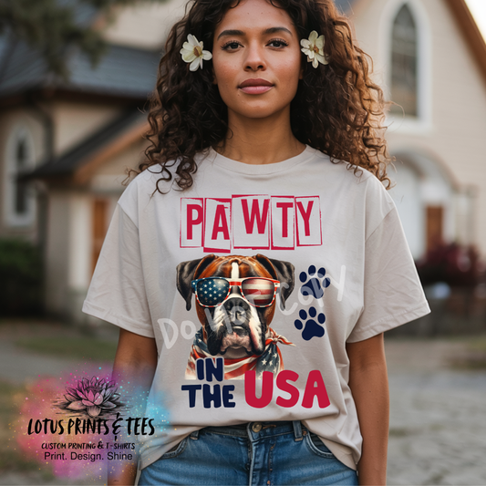 PAWTY IN THE USA BULL DOG