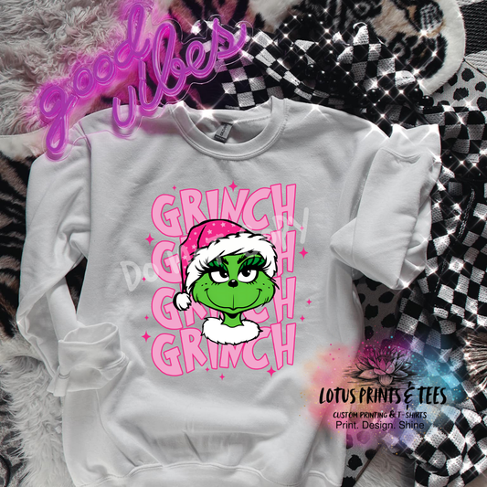 Pink Green Mean Christmas Graphic Top