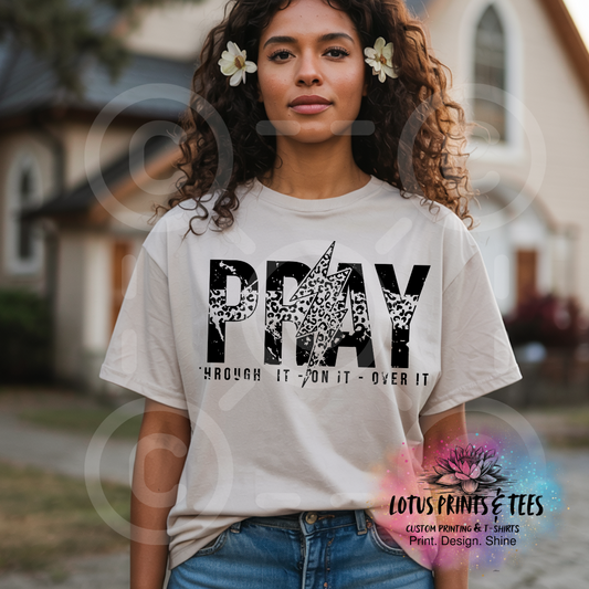 Pray Lightning Bolt Custom Graphic Top