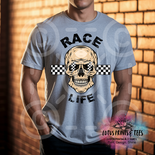 Race Life Skull Custom Graphic Top