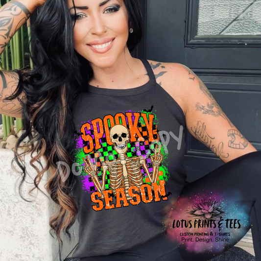 Spooky Season Orange Graphic Top