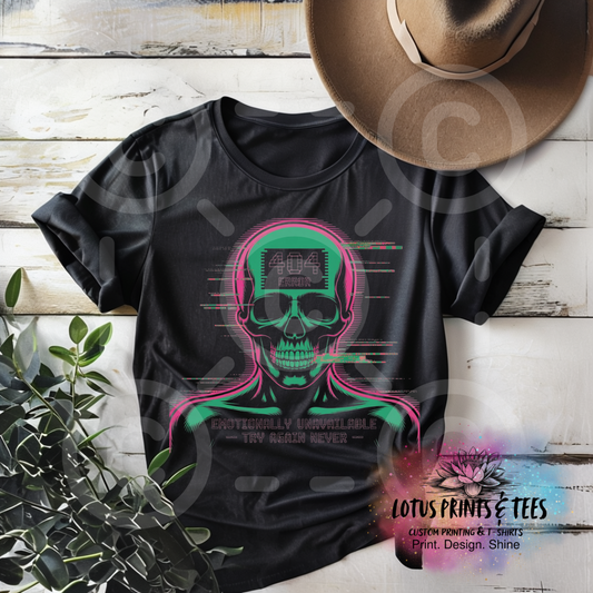 404 Not Available Custom Graphic Top