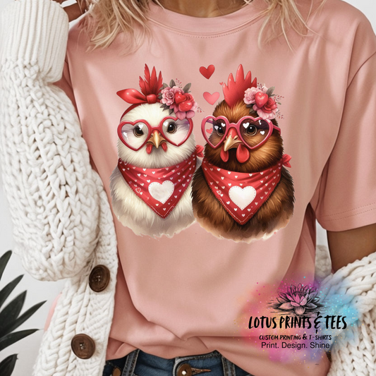 VALENTINE CHICKS Custom Graphic Top