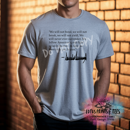 We Will Not Bend Graphic Top