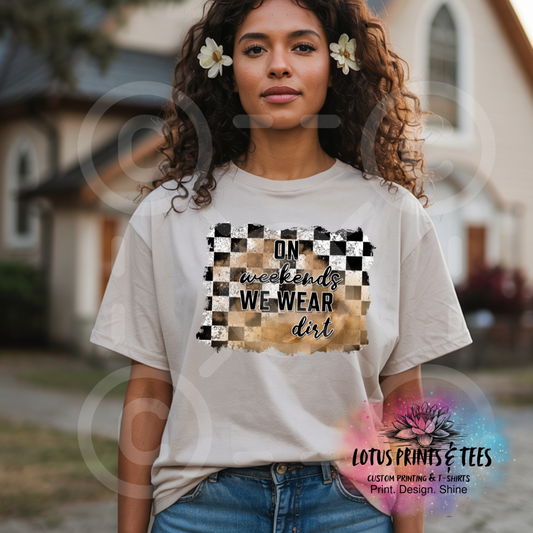 We Wear Dirt Checkered Custom Graphic Top