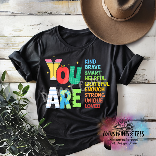 YOU ARE AFFIRMATIONS Custom Graphic Top